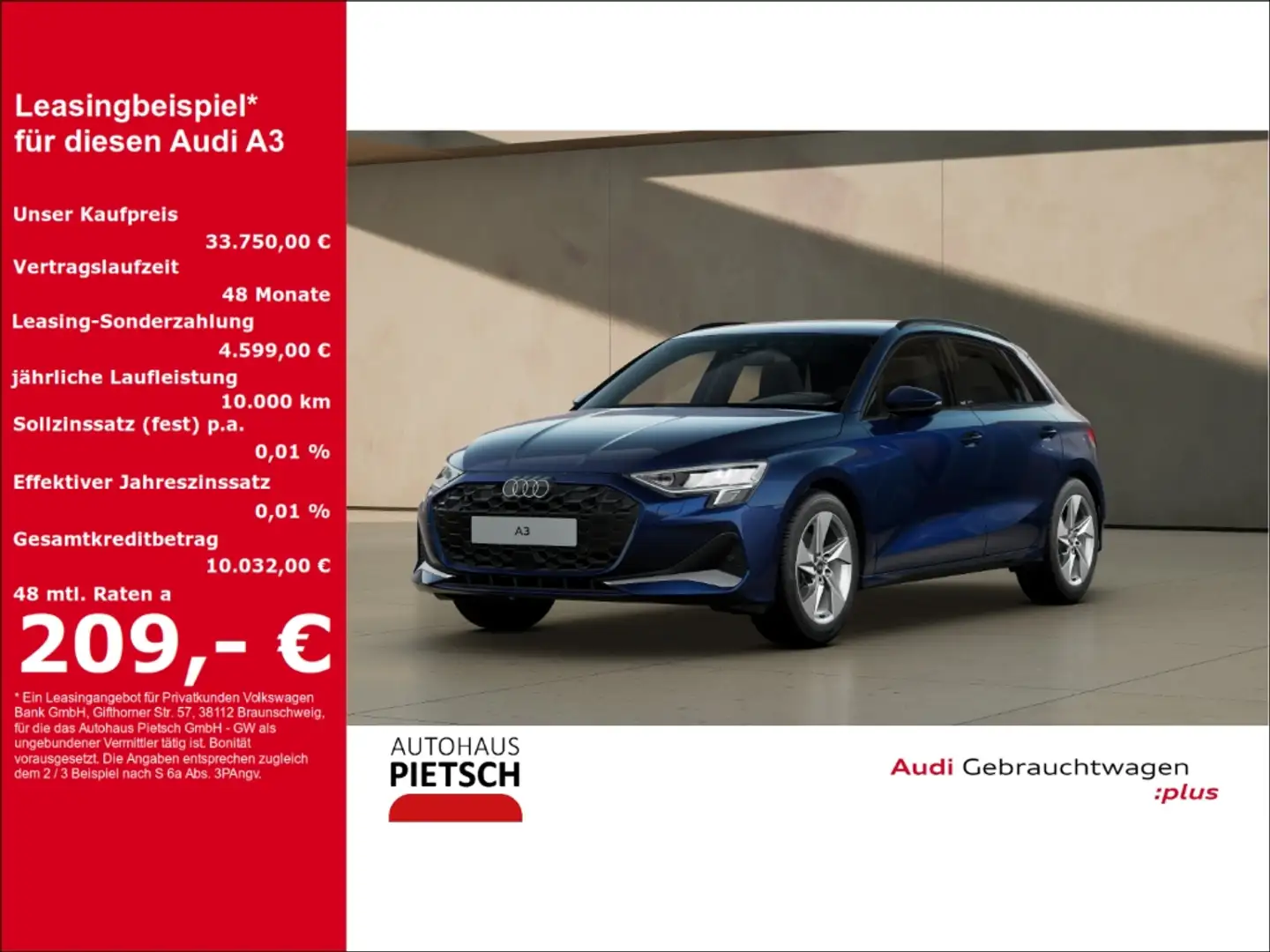 Audi A3 Sportback 35 TFSI advanced NAVI VC PDC GRA Blau - 1