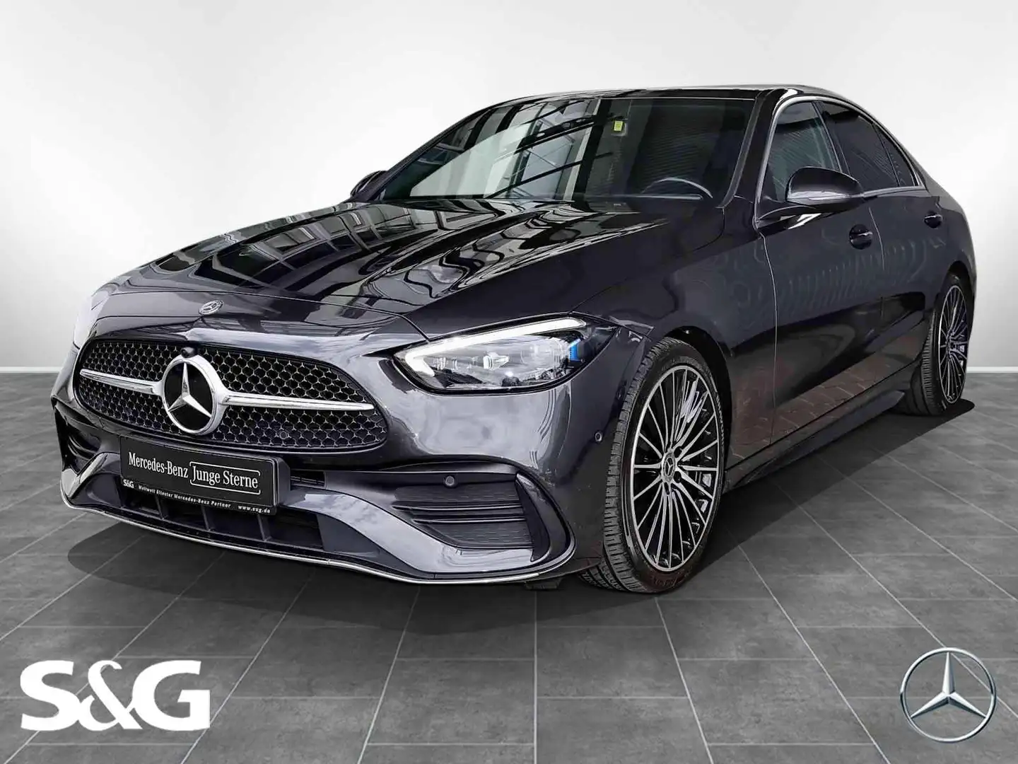 Mercedes-Benz C 300 d AMG AHK+BURMESTER+TOTWINKEL+KAMERA+19" Grijs - 1