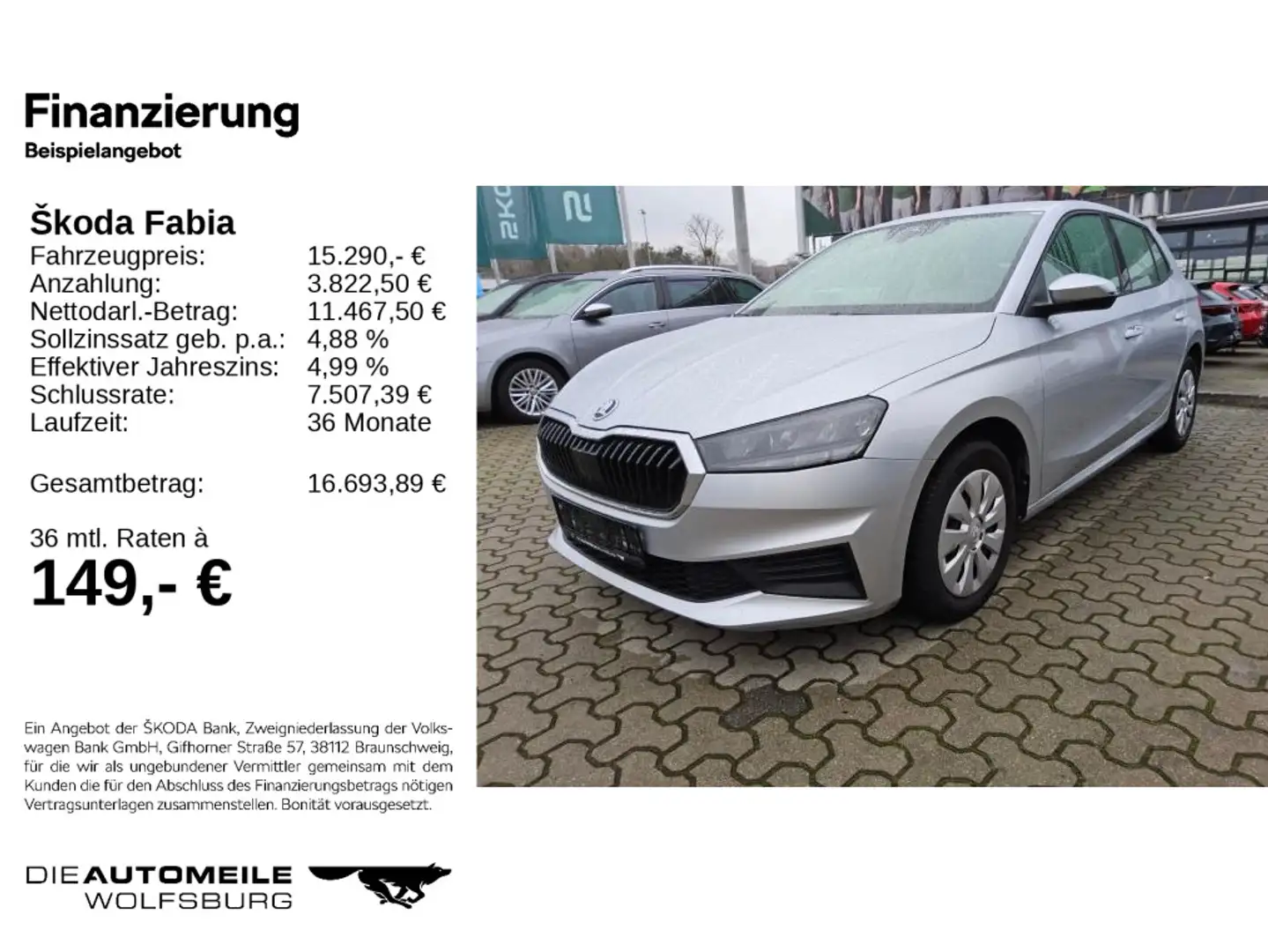 Skoda Fabia 4 IV 1.0 MPI Ambition LED/Einparkhi/SmartL Silber - 2