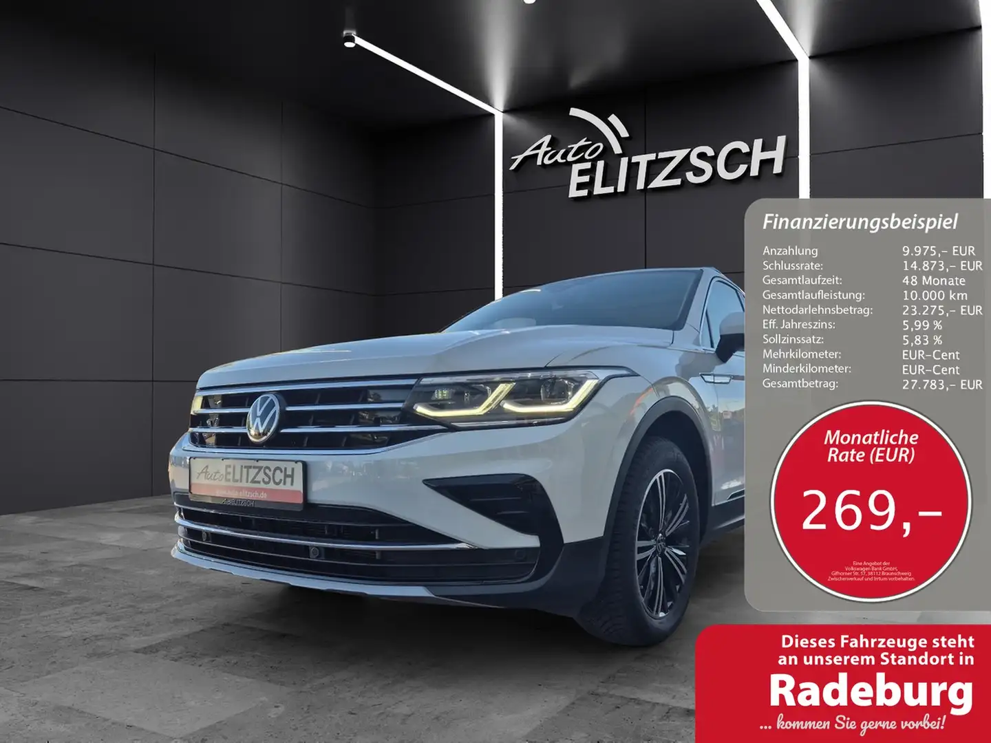Volkswagen Tiguan TDI Elegance DSG 4M Matrix AID Pano ACC PDC SH 18" Weiß - 1