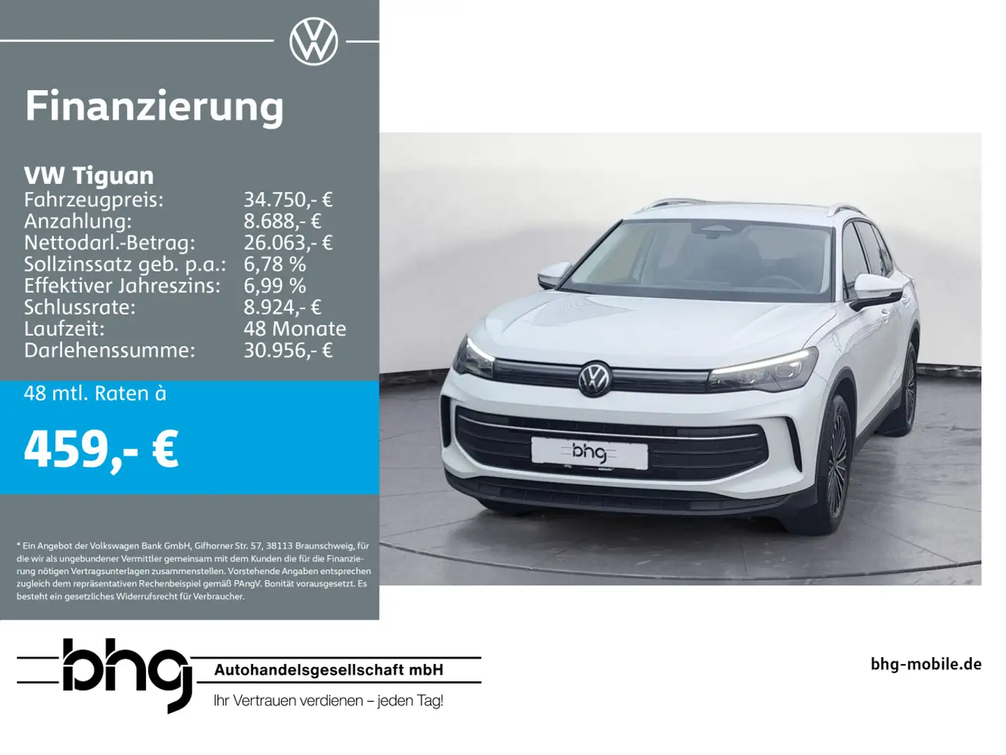 Volkswagen Tiguan 2.0 TDI SCR DSG Life AHK TrailerAssist AC Wit - 1