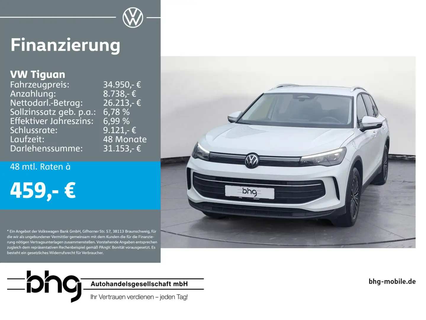 Volkswagen Tiguan 2.0 TDI SCR DSG Life AHK TrailerAssist AC Blanc - 1