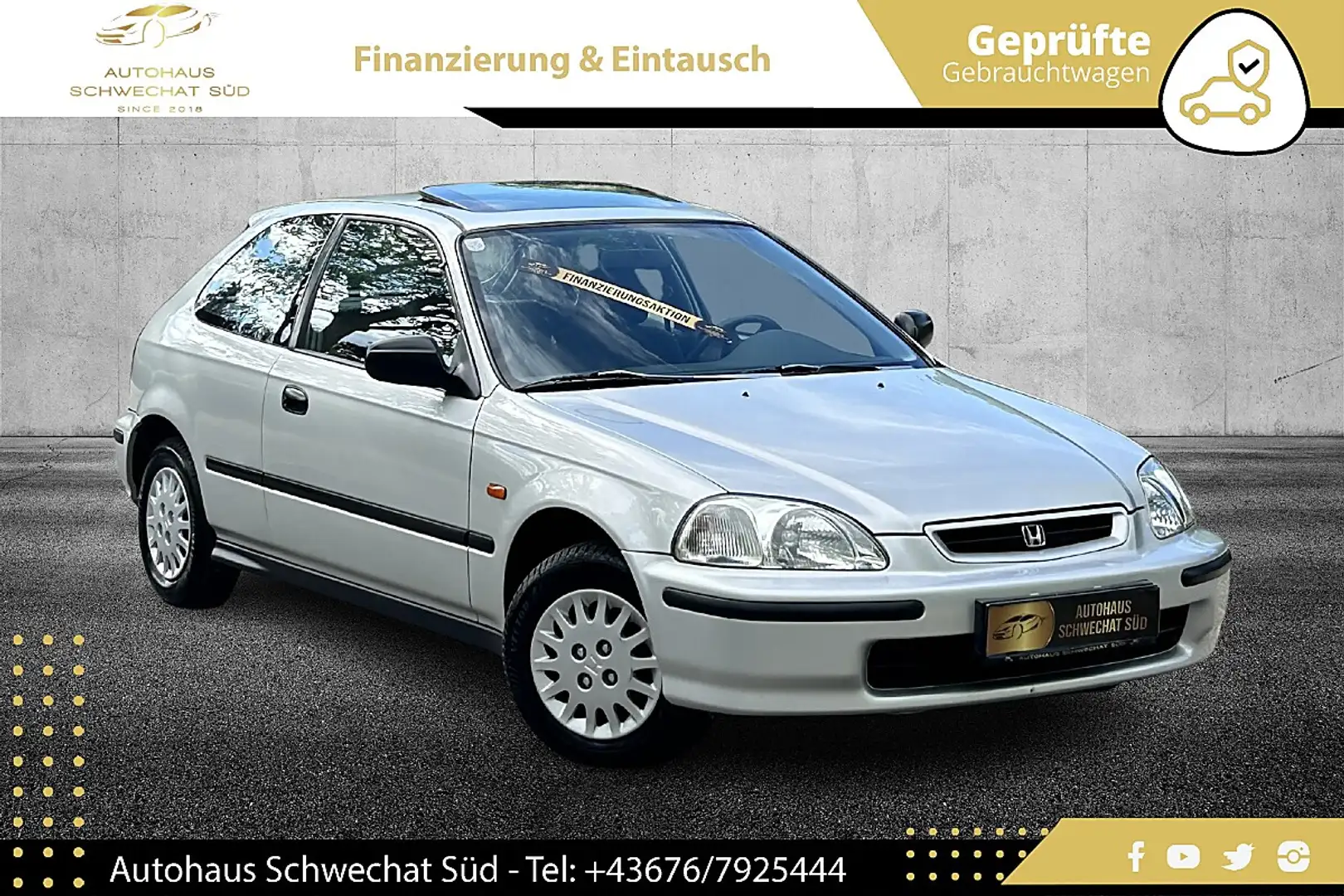 Honda Civic 1,4i S C4 Aut. // 1.BESITZ // SCHIEBEDACH // Silber - 1