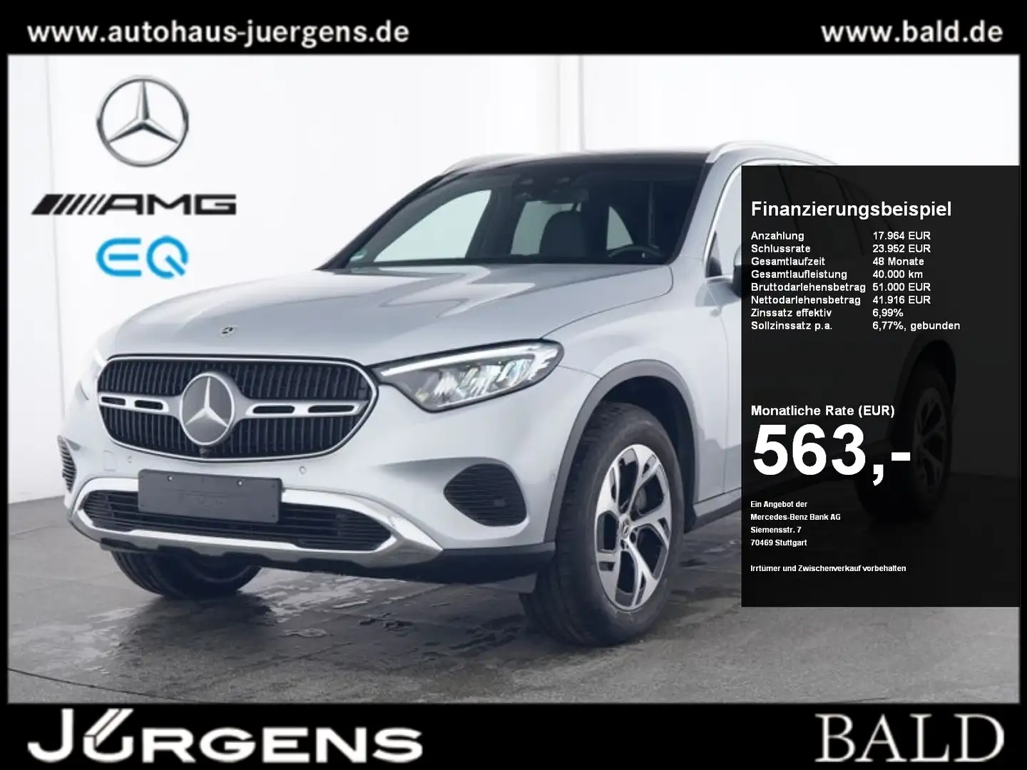 Mercedes-Benz GLC 300 de 4M Avantgarde/Pano/Burm/Distr/Memo/18 Silber - 1