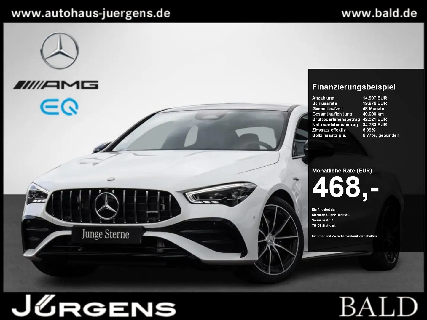 Mercedes-Benz CLA 35 AMG 4M Coupé Pano/Burm/Night/Totw/MBeam Blanc - 1