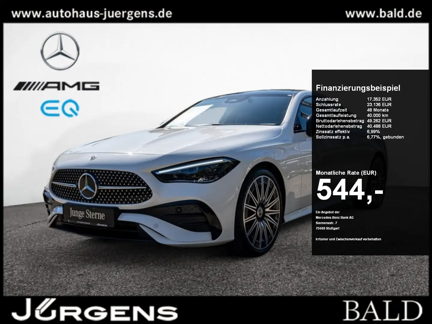 Mercedes-Benz CLE 220 d Coupé AMG-Sport/Pano/Burm/Sitzklima/20 Blanco - 1