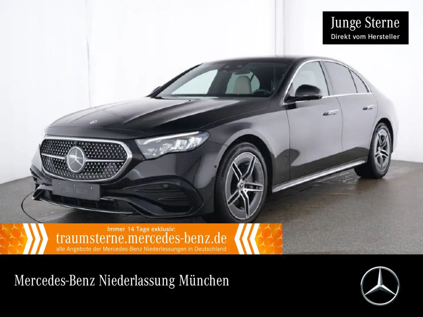 Mercedes-Benz E 220 d AMG Fahrass 360° Distr. LED Spurhalt-Ass Schwarz - 1