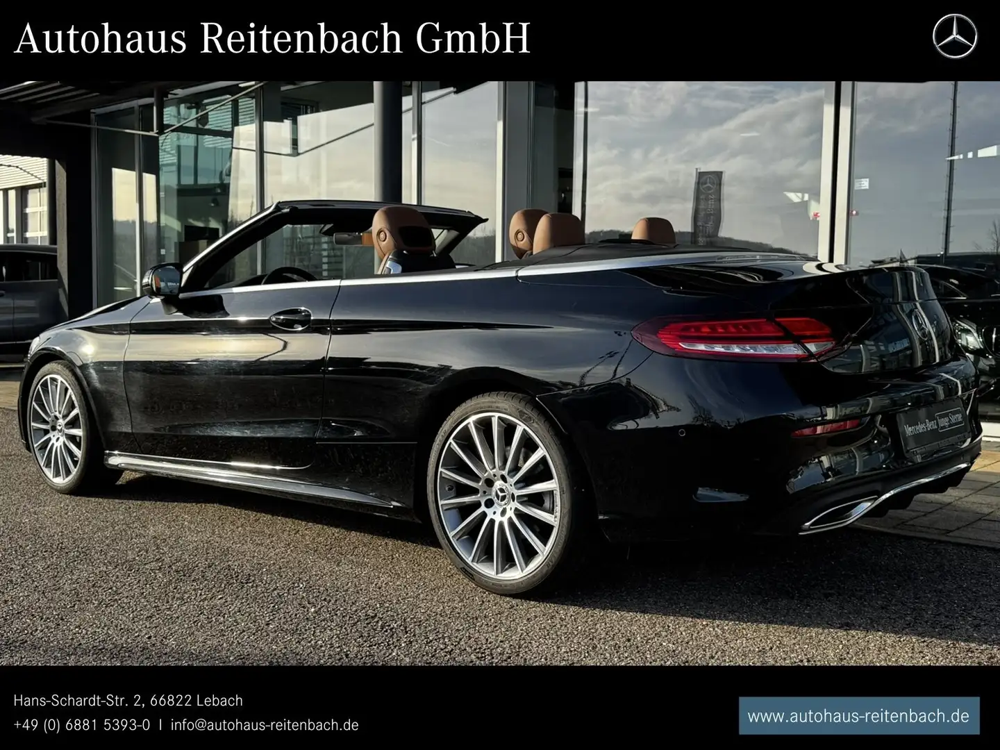 Mercedes-Benz C 200 C200CABRIO AMG+LEDERBRAUN 360+BURME+TOTW+MEMO+19 Schwarz - 2