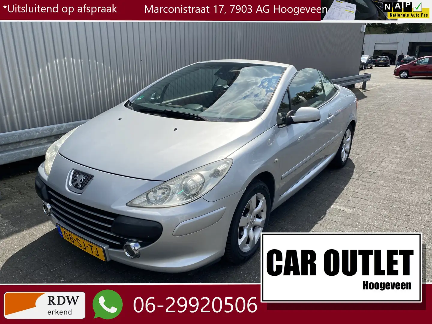 Peugeot 307 CC 2.0-16V Vol Leer, Clima, CC, PDC, LM, Afn.Trekh Grijs - 1