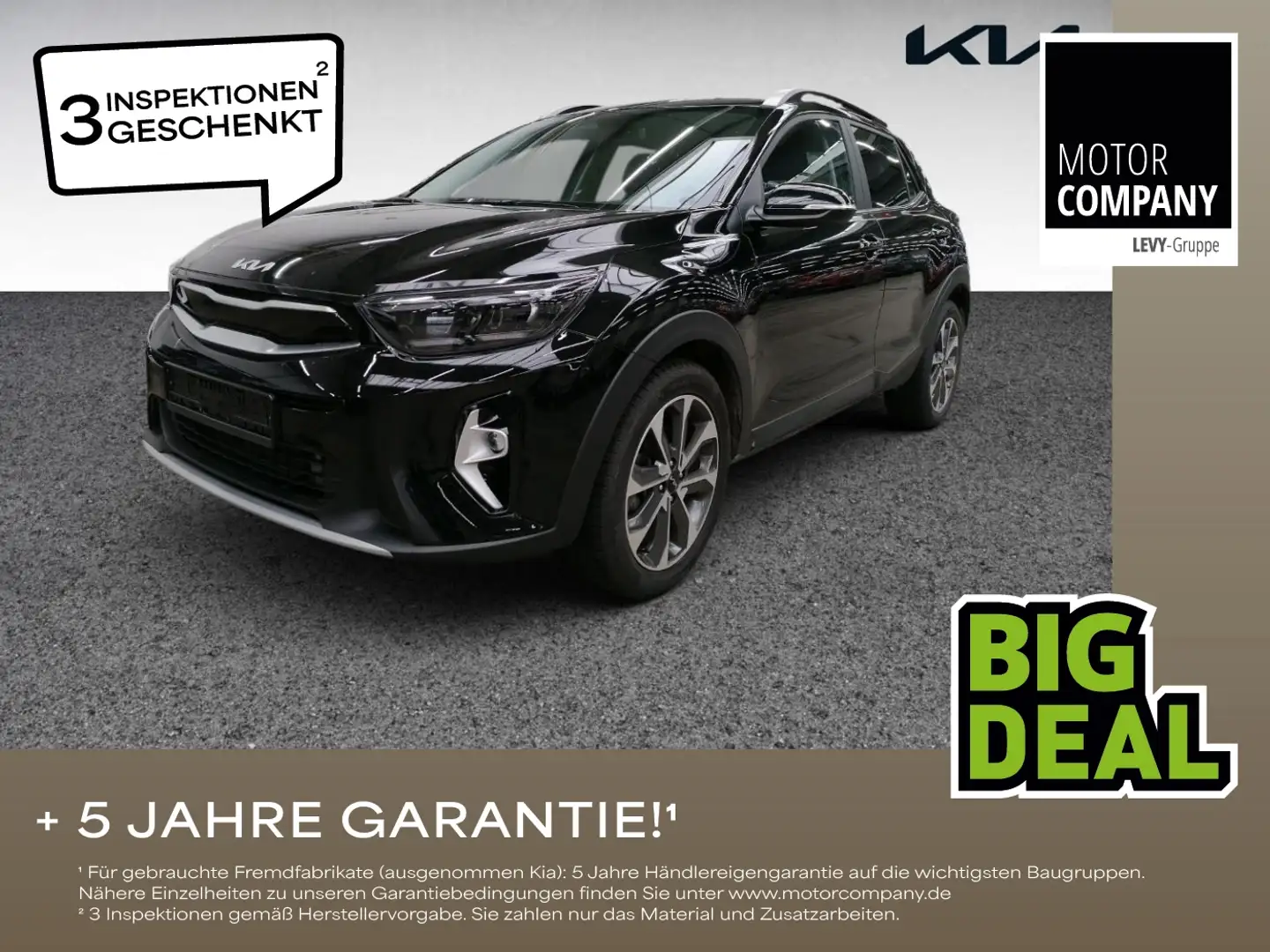 Kia Stonic 1.0 T-GDI Spirit +DCT+Navi+R.Kam+Allwetter Schwarz - 1