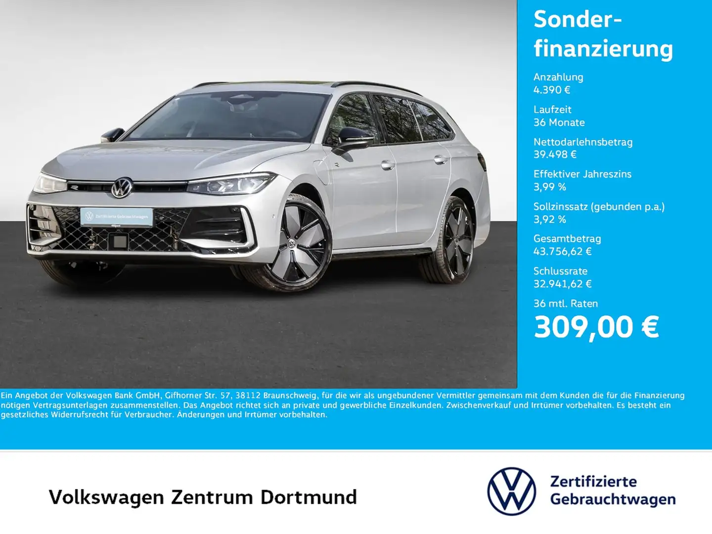 Volkswagen Passat Variant 1.5 eHybrid R-LINE NEUES MODELL Silber - 1