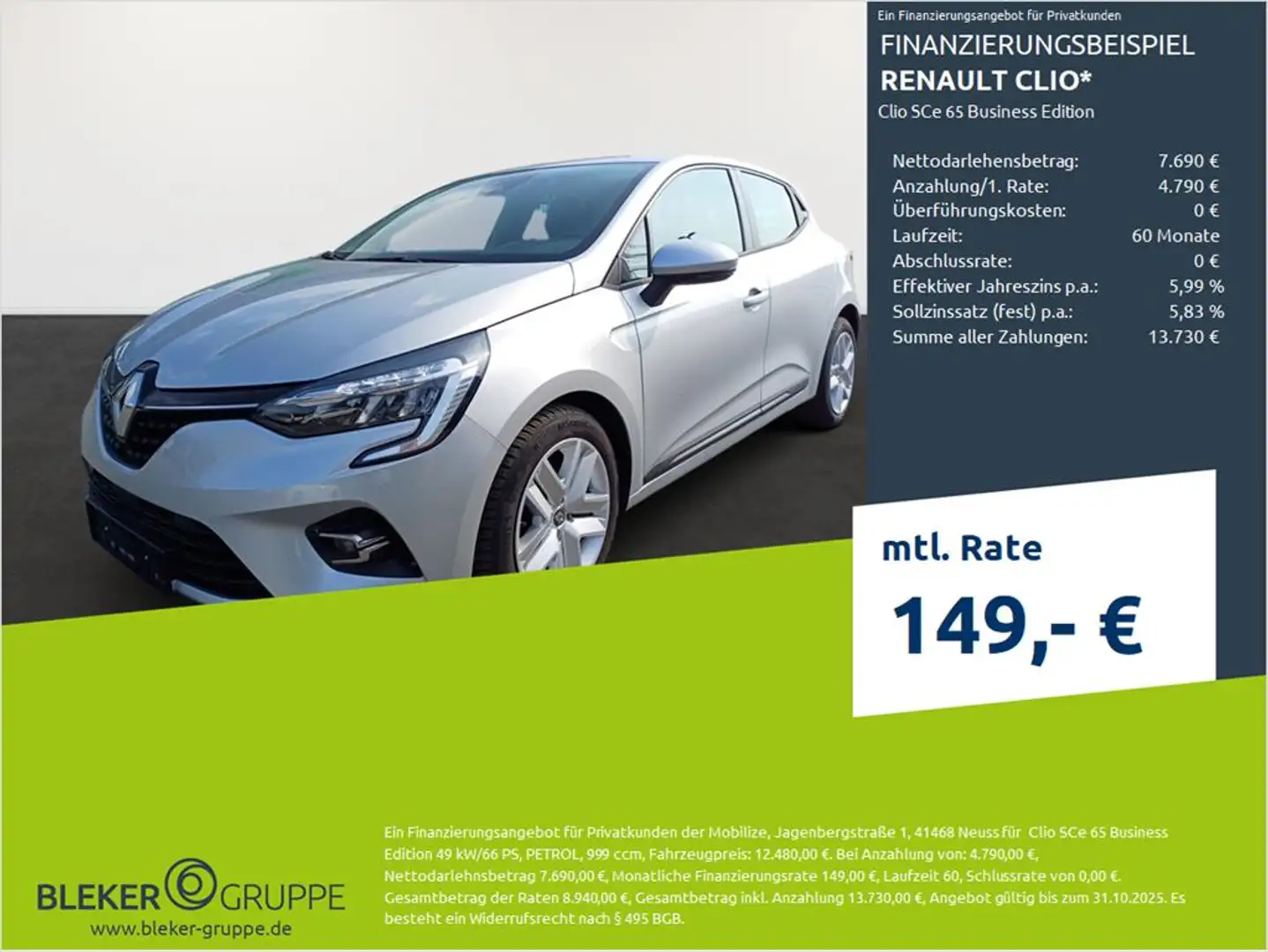 Renault Clio SCe 65 Business Edition Grau - 1