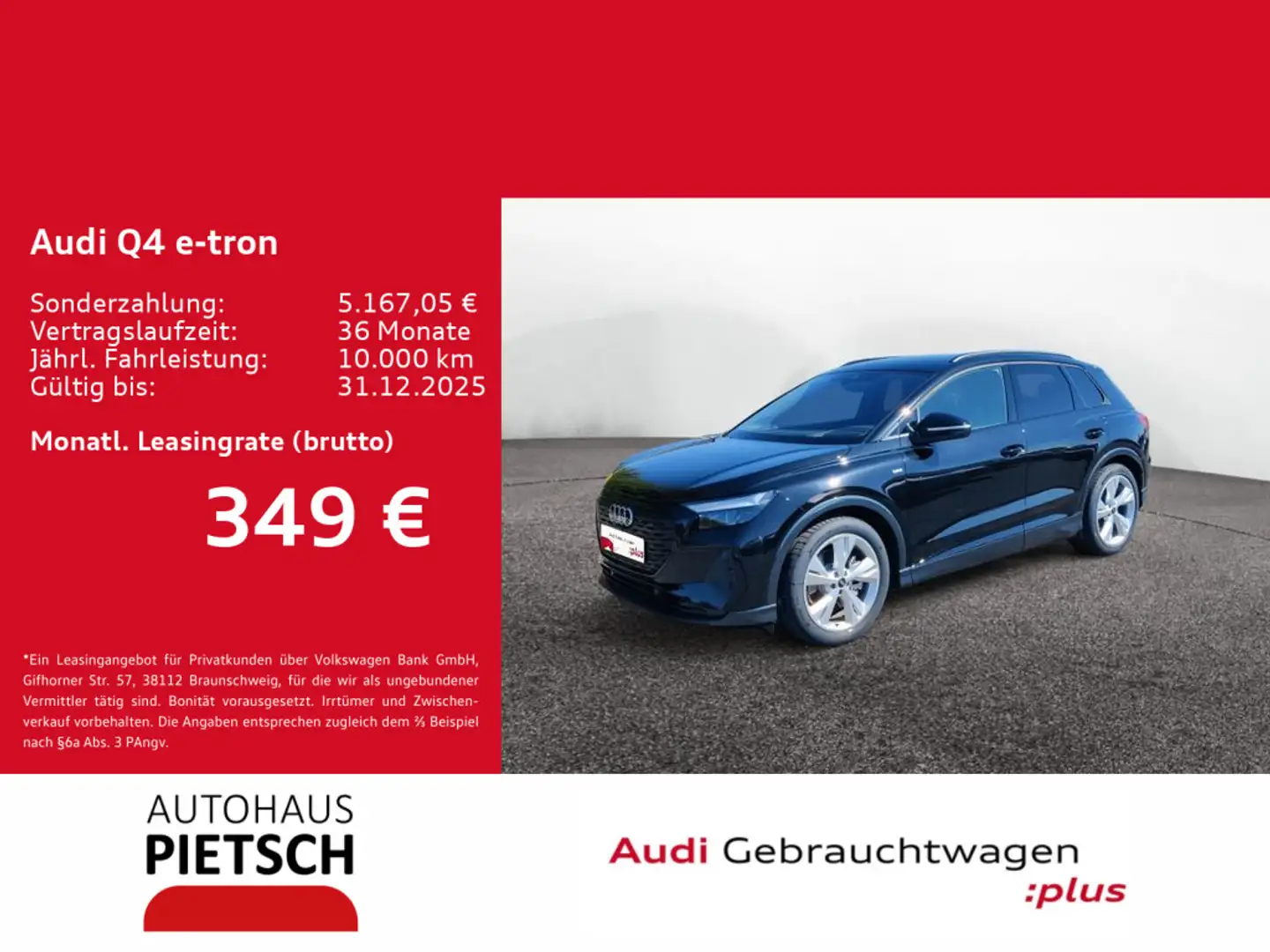Audi Q4 e-tron 55 quattro 77kWh S line AHK MMIpro HUD Schwarz - 1