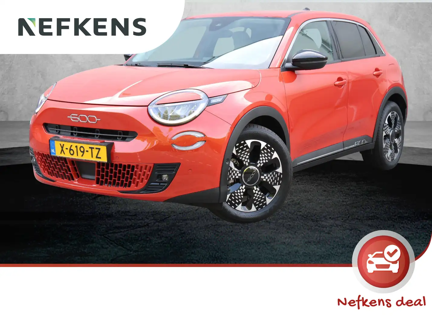 Fiat 600e La Prima 54 kWh 156pk | Navigatie | Lederen bekled Oranje - 1
