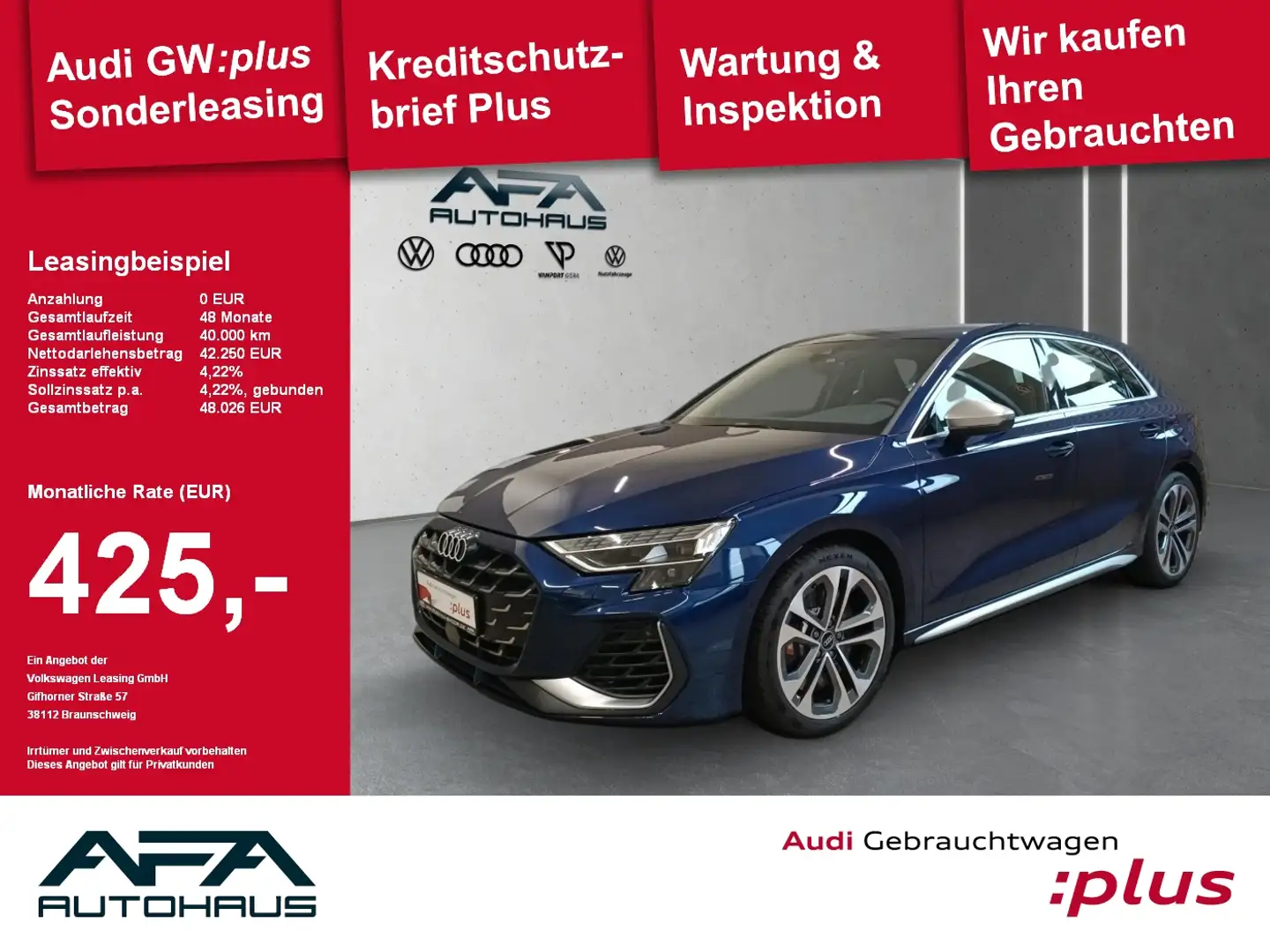 Audi S3 Sportback TFSI quattro S tronic Facelift*S-Ledersi Blauw - 1