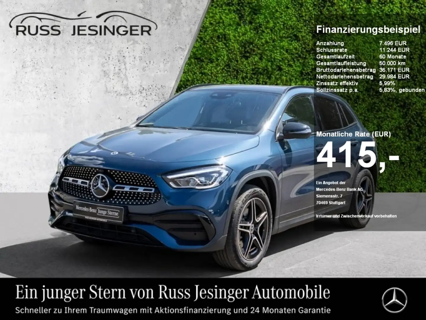 Mercedes-Benz GLA 250 e AMG Line *MBUX*LED*Pano*Navi*Night* Modrá - 1