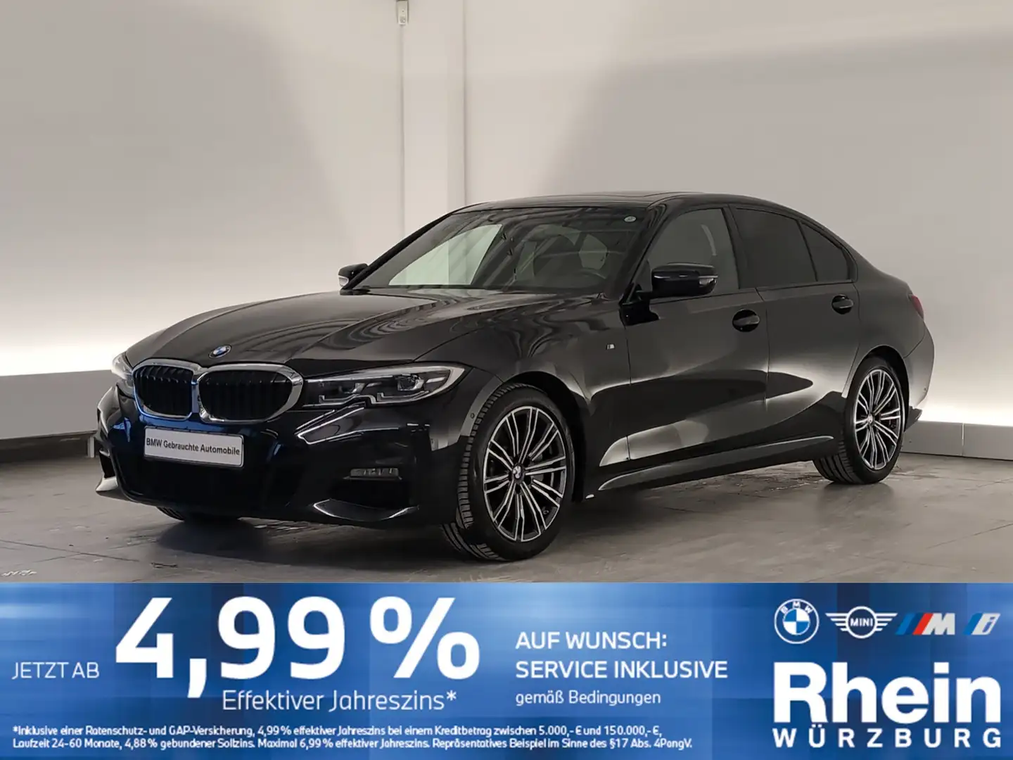 BMW 330 i xDrive Lim M Sport Navi/LED/HiFi/Glasdach Navi/L Schwarz - 1