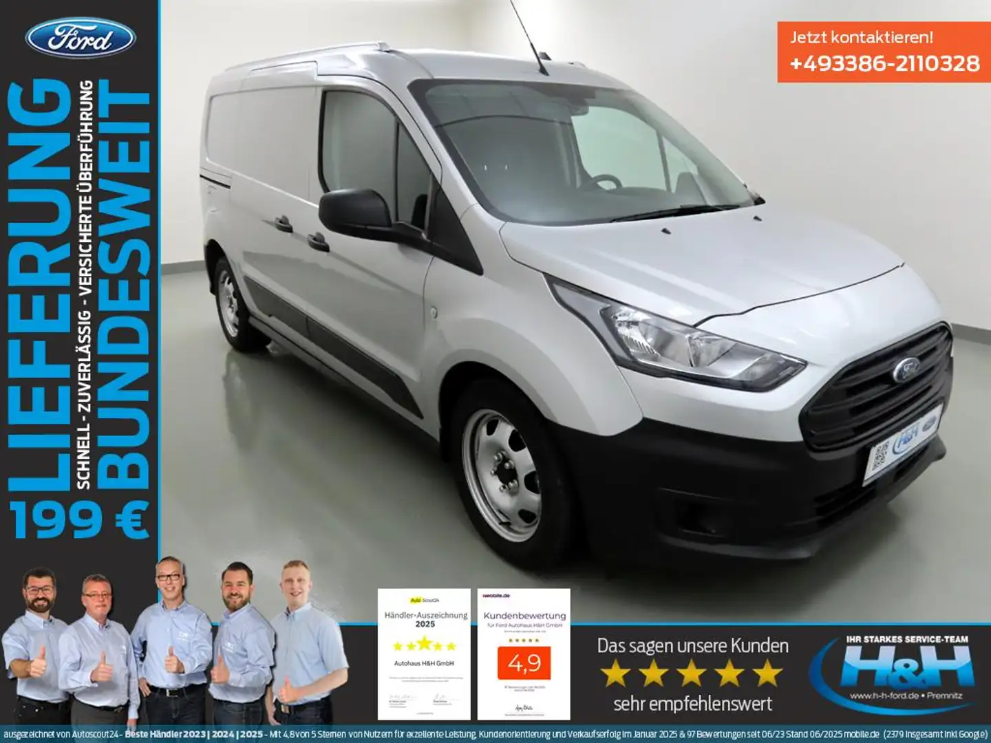 Ford Transit Connect 1.5 EcoBlue 210 L2 Basis SHZ+Kam Silber - 1