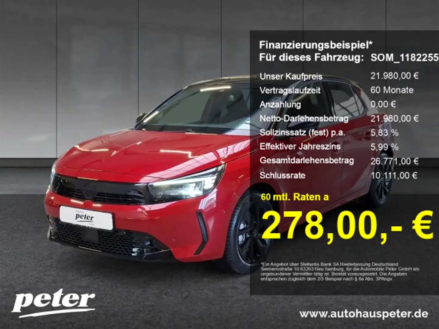 Opel Corsa Corsa F 1.2 GS Allwetter Adaptiver Tempomat Verfüg Rot - 1