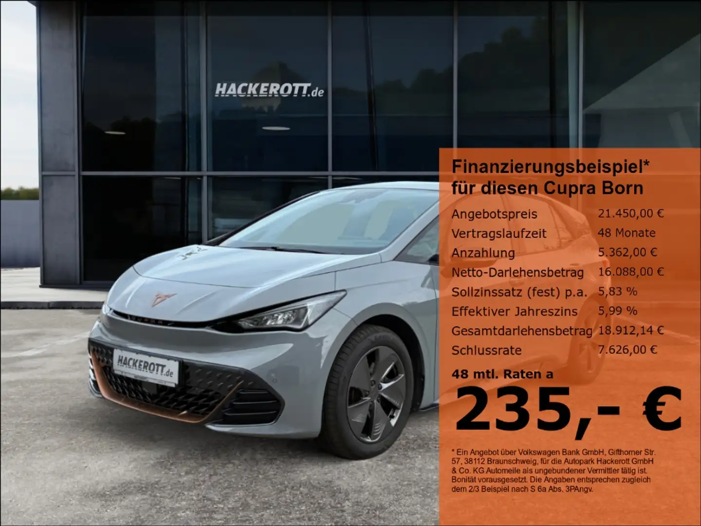 CUPRA Born 58 kWh LED PDC v+h Szhzg. Bluetooth Grau - 1