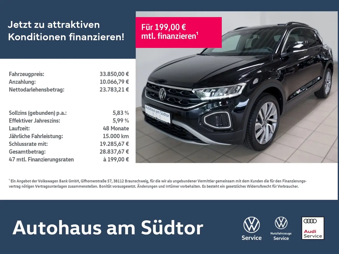 Volkswagen T-Roc GOAL 1.5 TSI DSG | LED AHK RFK ACC Schwarz - 1