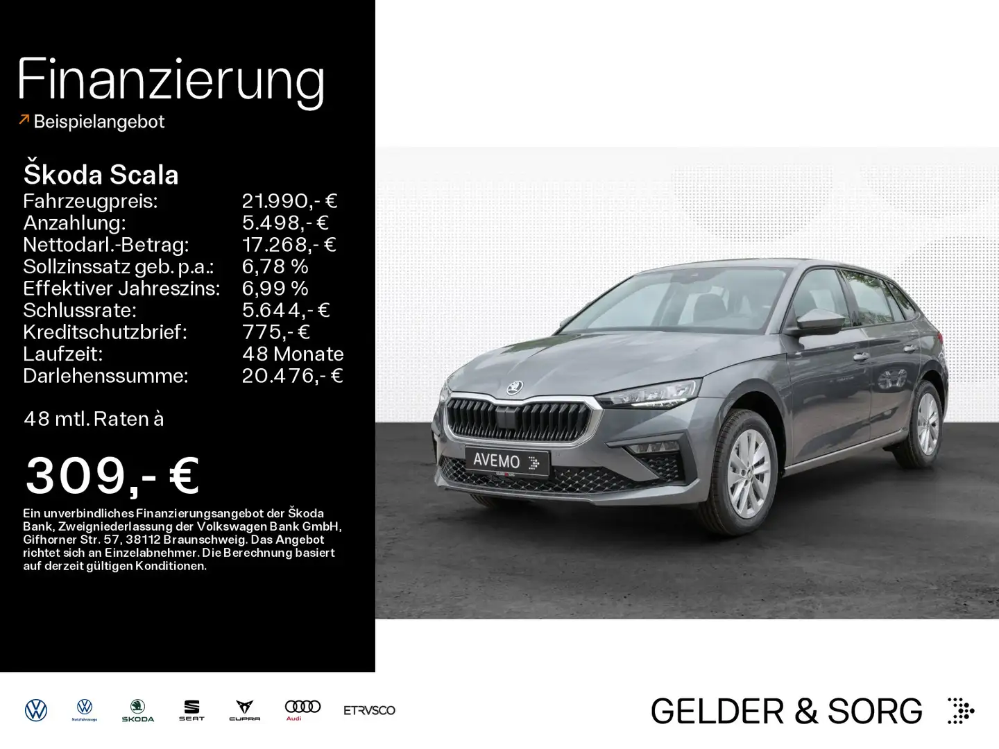 Skoda Scala Drive 1.0 TSI ACC|SHZ|FSE|VZE|NAVI|VIRTUAL Grijs - 1