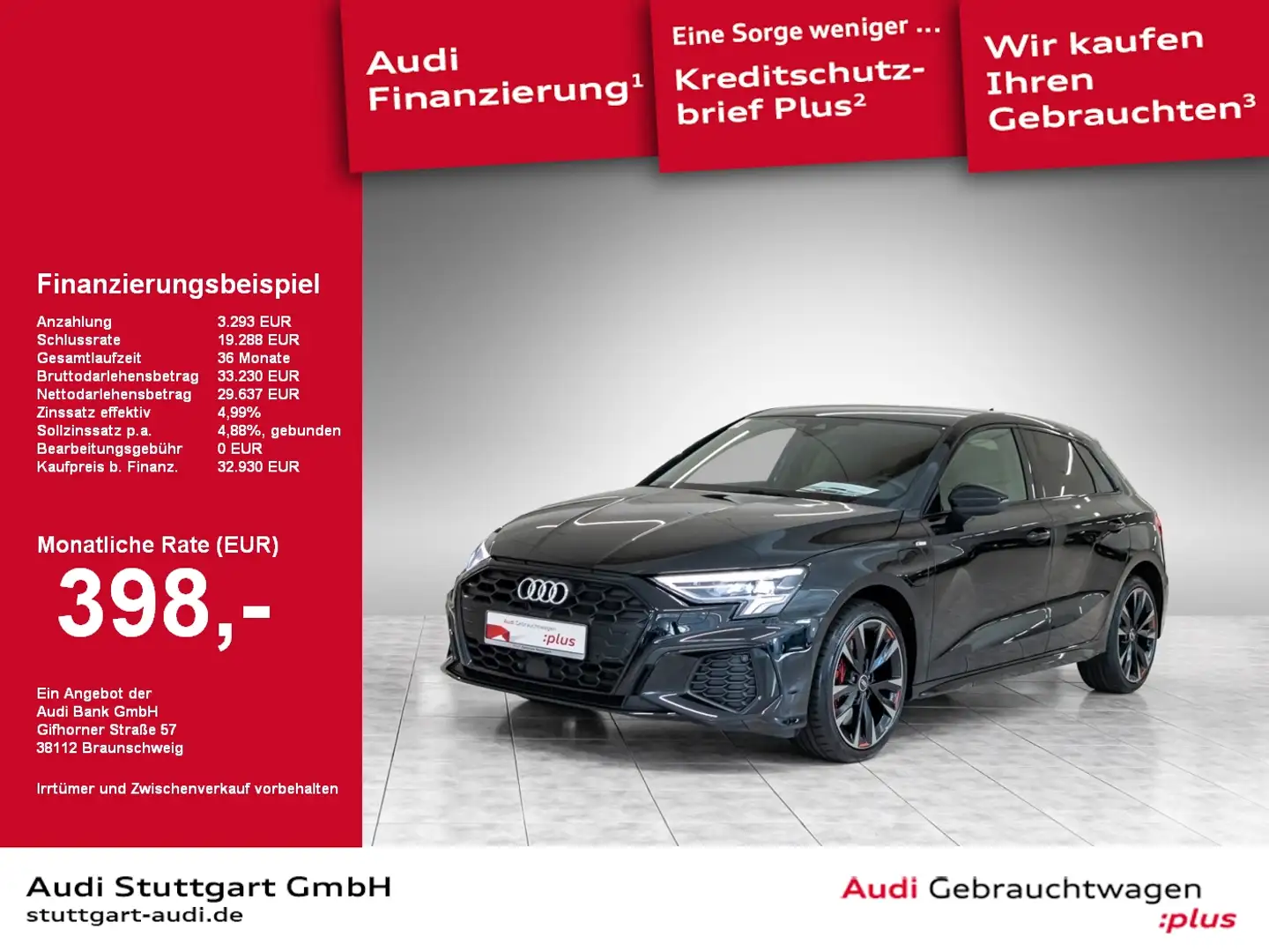 Audi A3 Sportback 45 TFSI e S line LED Keyless virtCo Schwarz - 1