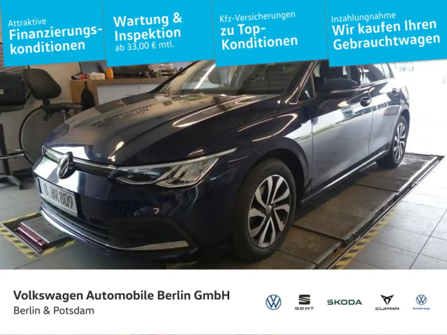 Volkswagen Golf VIII 2.0TDI DSG ACTIVE NAVI AHK LED Blauw - 1