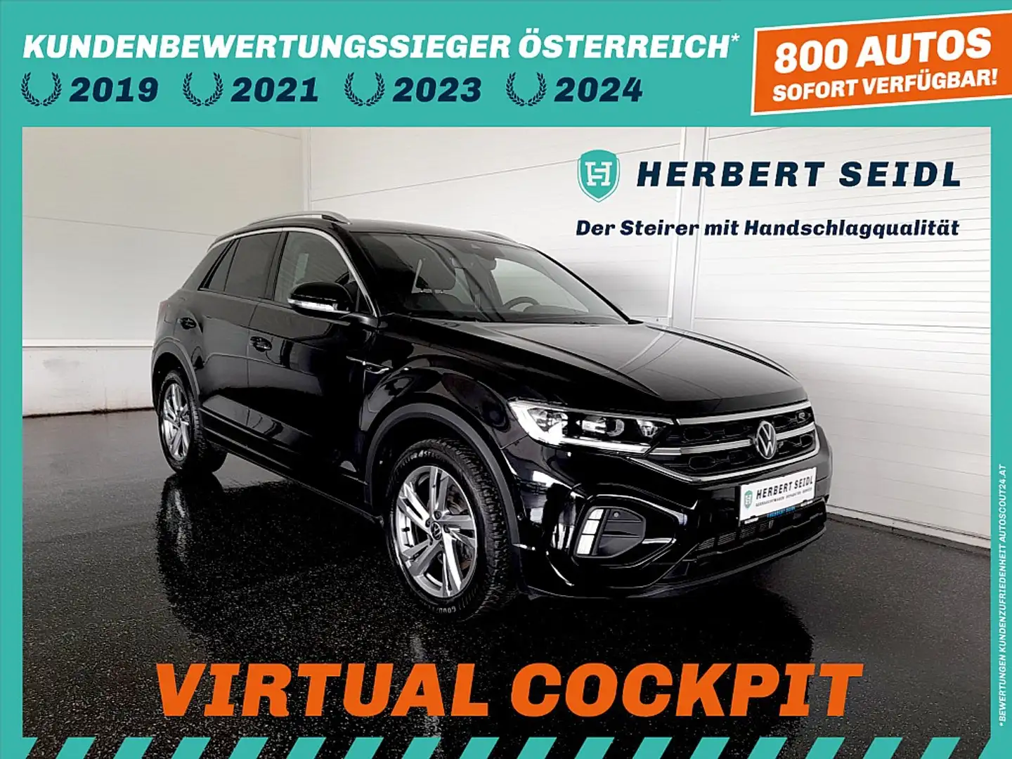 Volkswagen T-Roc R-LINE 2.0 TDI DSG *LED-PLUS / VIRTUELL / NAVI ... crna - 1