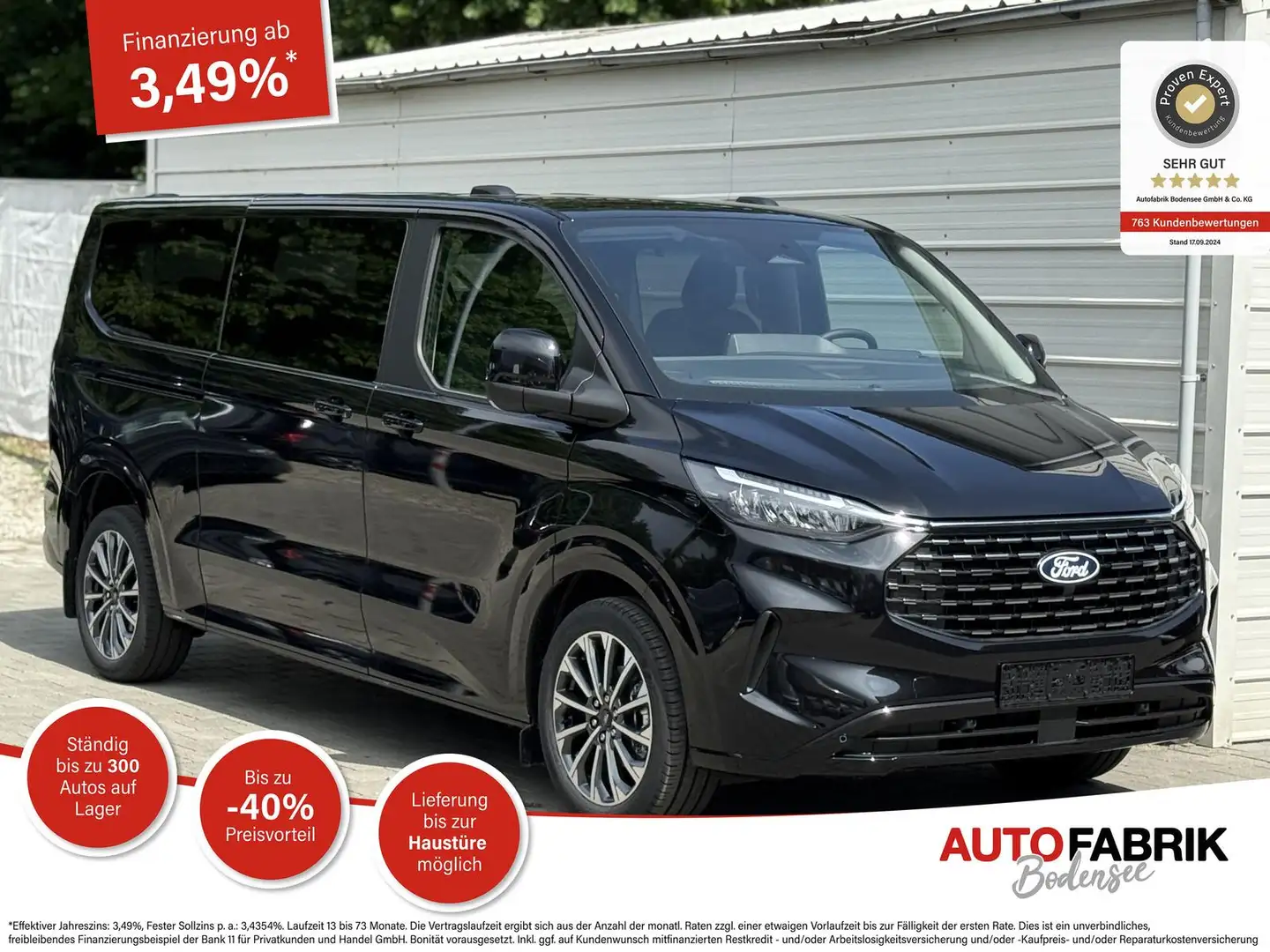 Ford Tourneo Custom Titanium 320 L2 170 A8 *Standhzg.*ACC*Kamera Zwart - 1