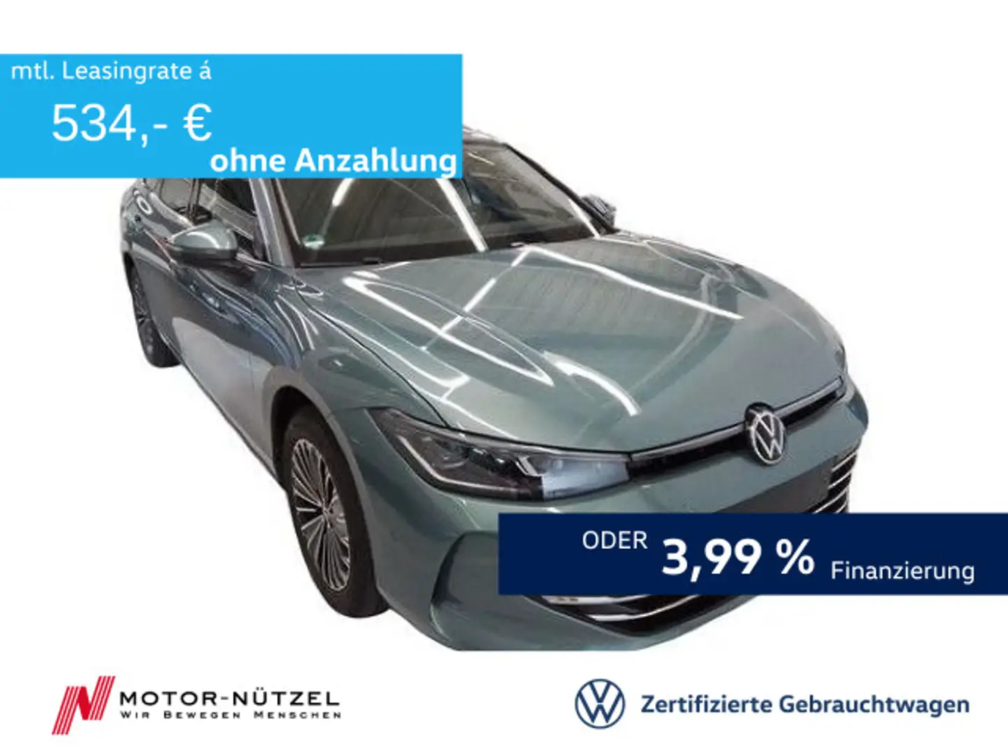 Volkswagen Passat Variant 2.0TDI 4M DSG 5JG+IQ+AHK+PANO+HuD Grün - 1