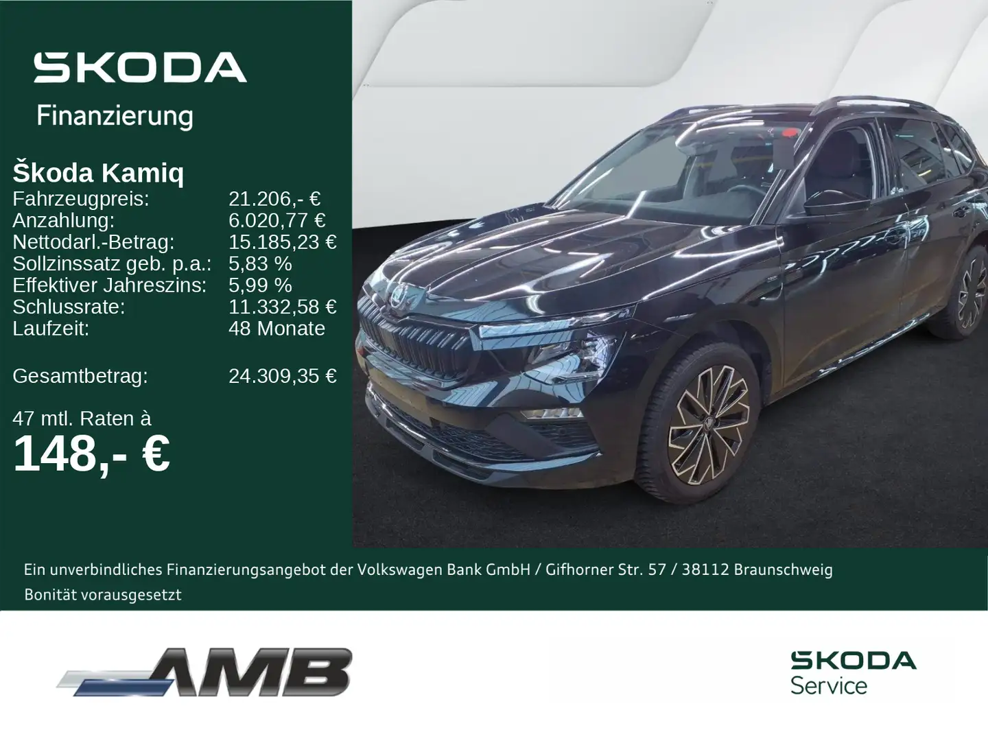 Skoda Kamiq Tour 1.0 TSI Matrix-LED/Black/Sitzhzg/RFK Schwarz - 1