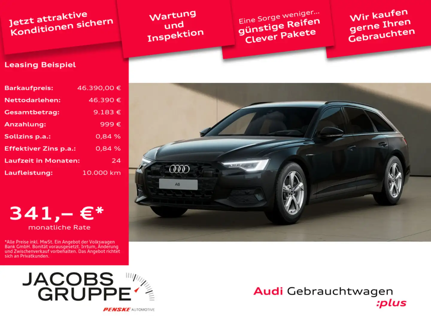 Audi A6 Avant 40 TDI advanced Matrix*R-Kamera*TopView * Schwarz - 1