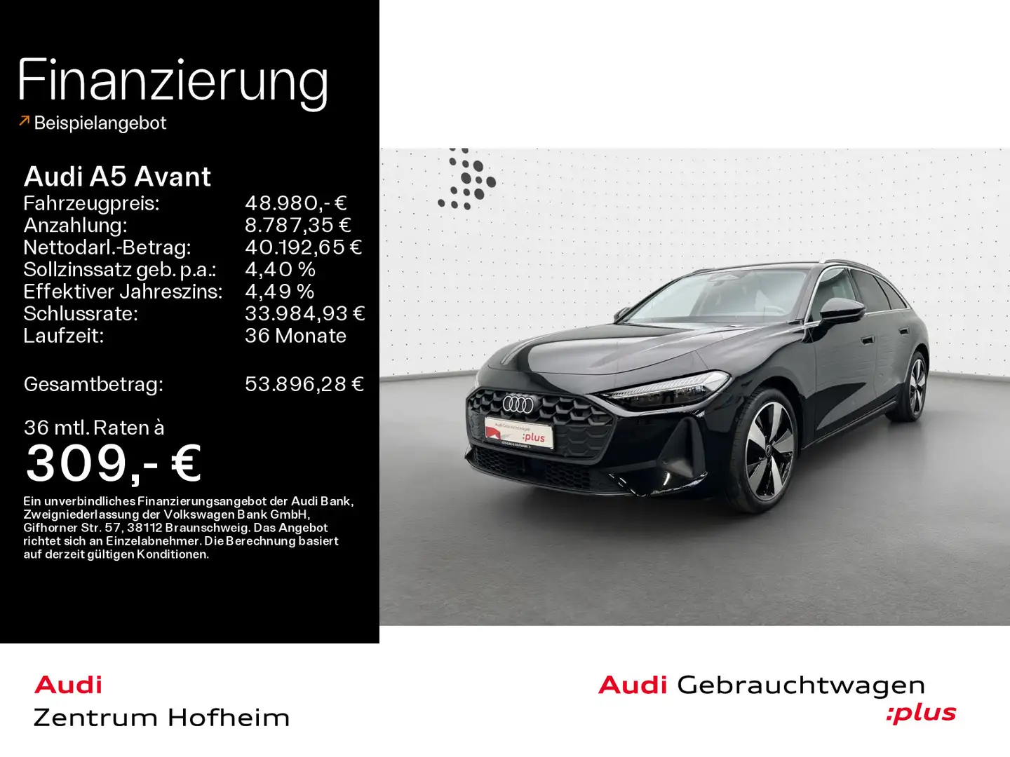Audi A5 40 TDI qu S tro*Matrix*Virtual*Navi+*Sp Schwarz - 1