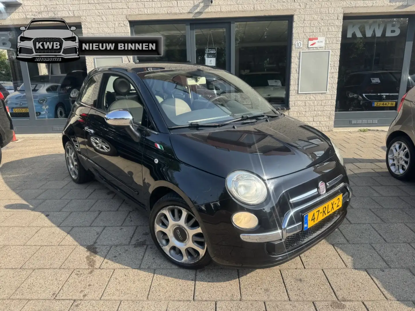 Fiat 500 0.9 TwinAir Lounge Panorama dak NAP Zwart - 1