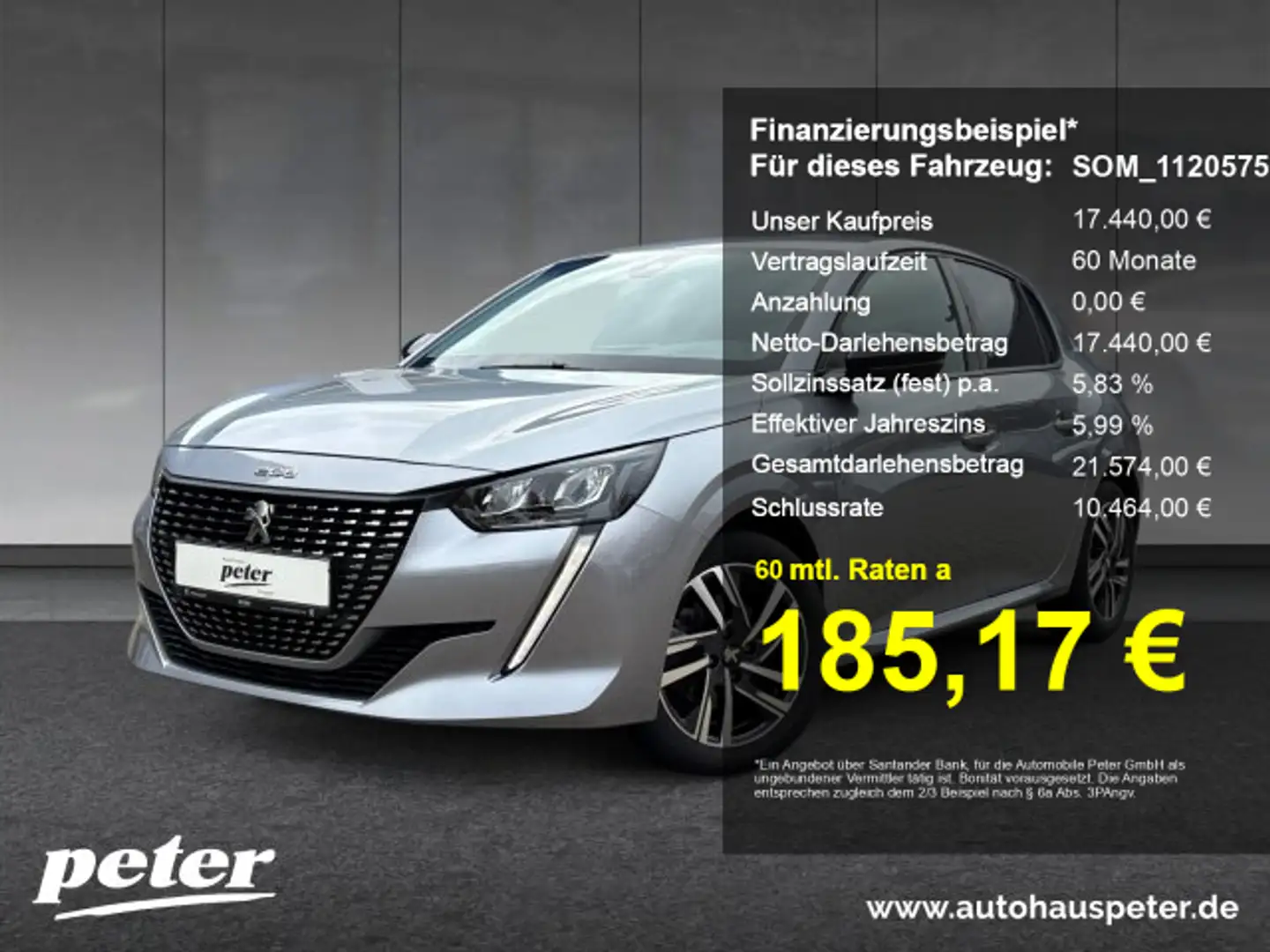 Peugeot 208 208 Allure Pack 100 +Kamera+Nai+SHZ+EPH+ Grau - 1