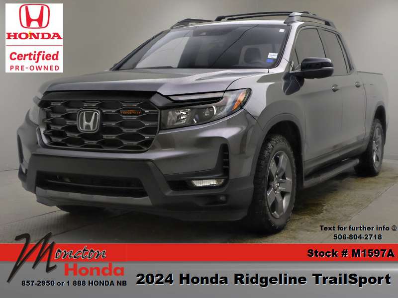 Gray 2024 Honda Ridgeline Pickup Truck All-Wheel Drive 9-Speed Automatic