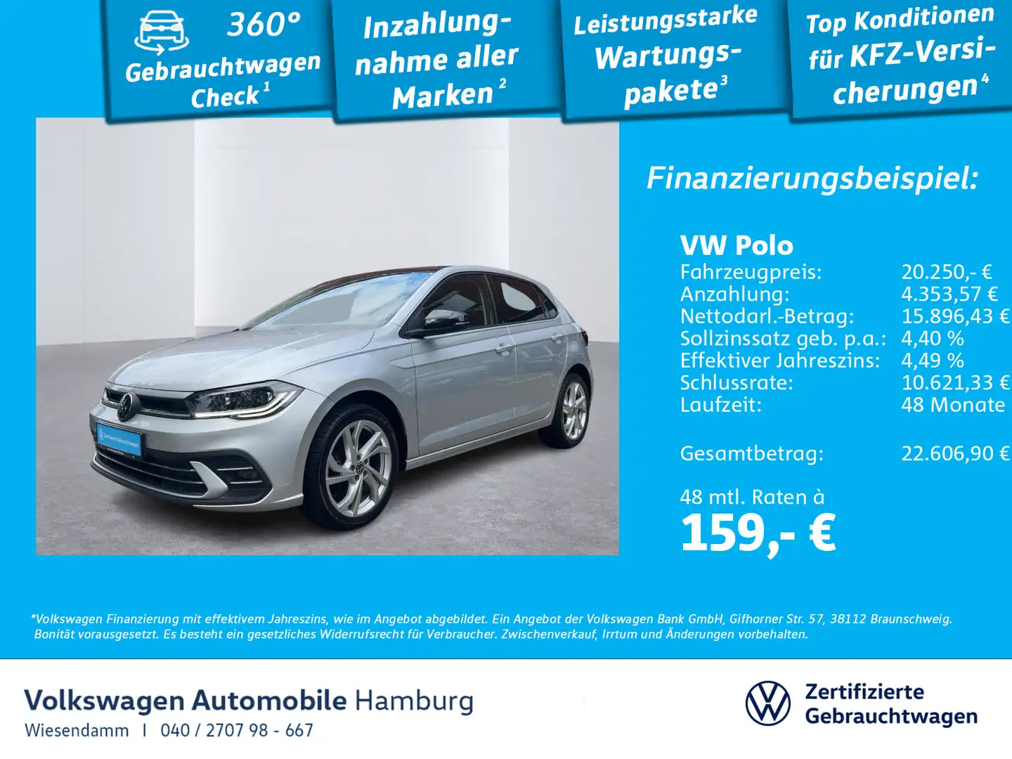 Volkswagen Polo 1.0 TSI DSG Style KAMERA/LED/NAVI/SITZHZG. Silber - 1