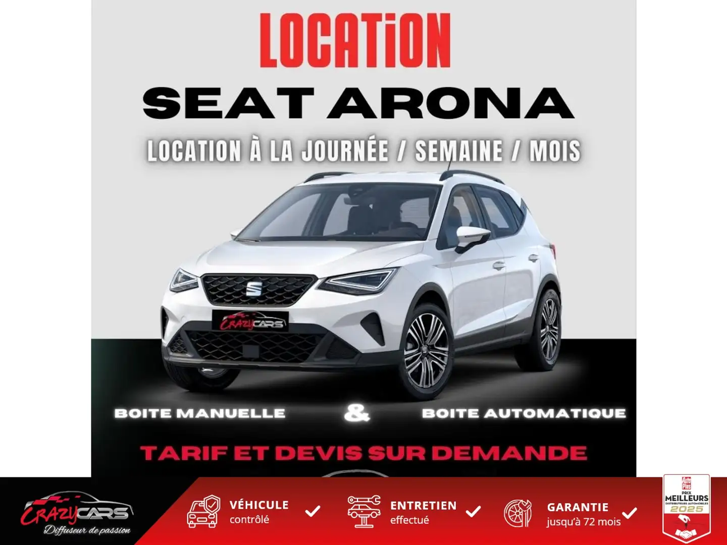 SEAT Arona Style LOCATION BOITE AUTOMATIQUE Blanc - 1