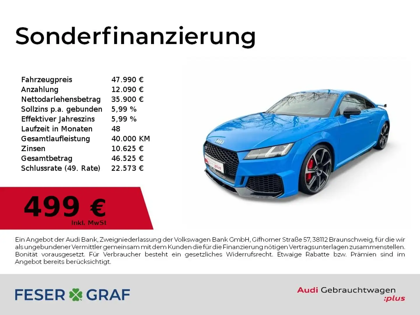 Audi TT RS Coupé MATRIX-LED/B&O/NAVI+/SPORTSITZ+ Mavi - 1