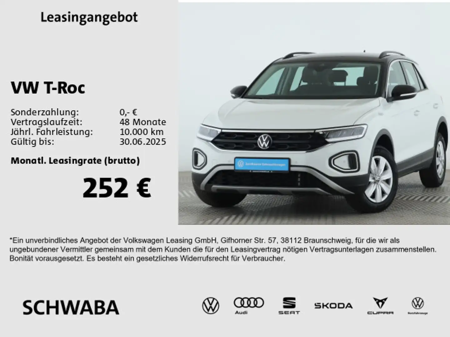 Volkswagen T-Roc T-ROC Life 2.0 TDI *LED*VIRTUAL*AHK*ACC*8-fach* Weiß - 1