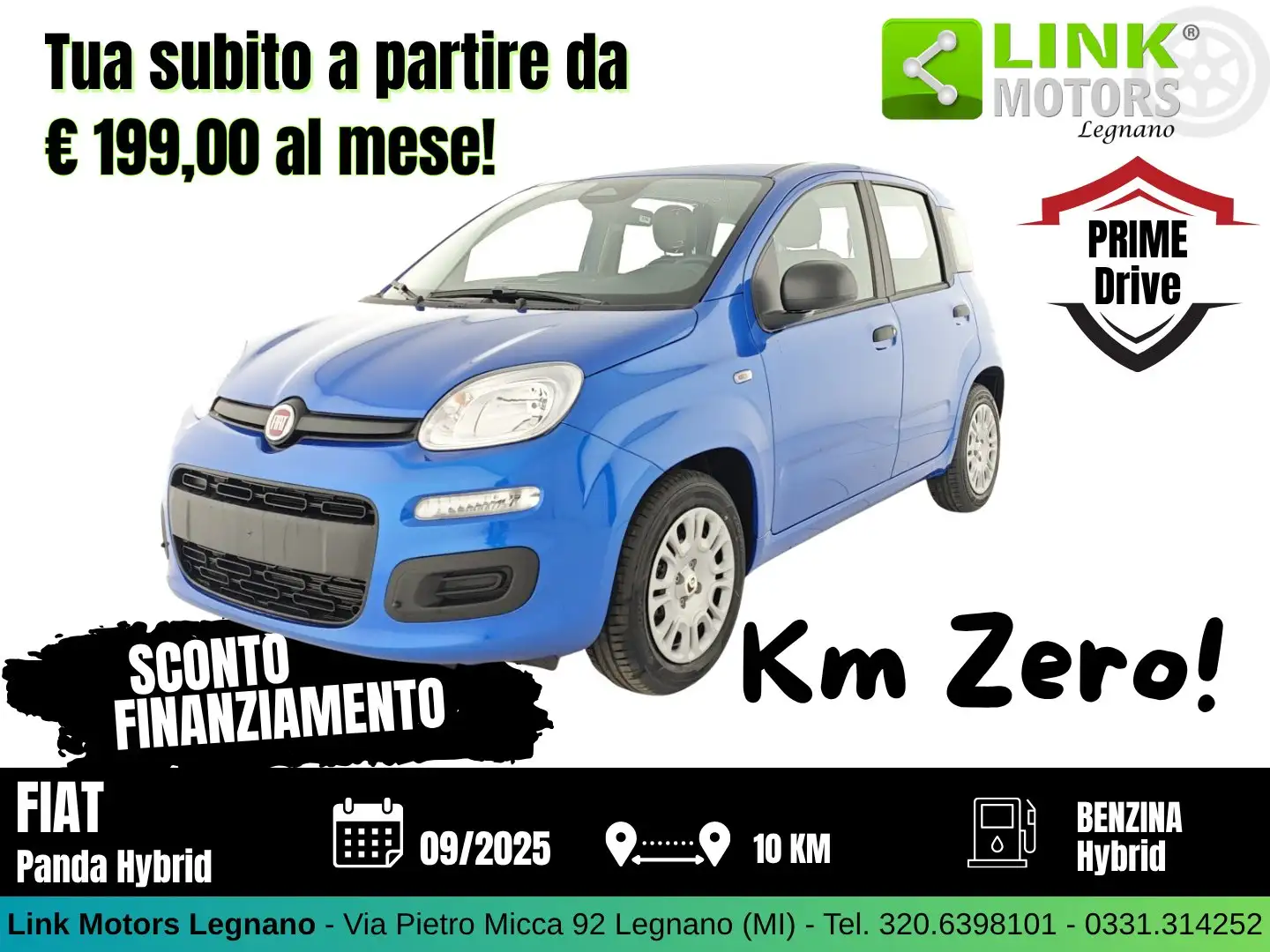 Fiat Panda 1.0 firefly hybrid s Blau - 1