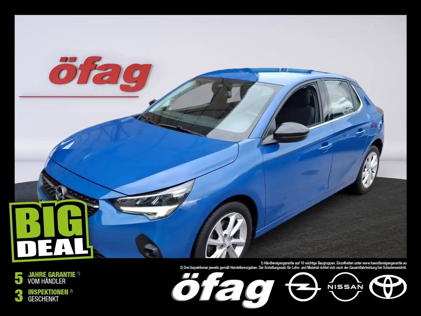 Opel Corsa F 1.2 Turbo Elegance LED+Fernlichtass.+LM Blau - 1