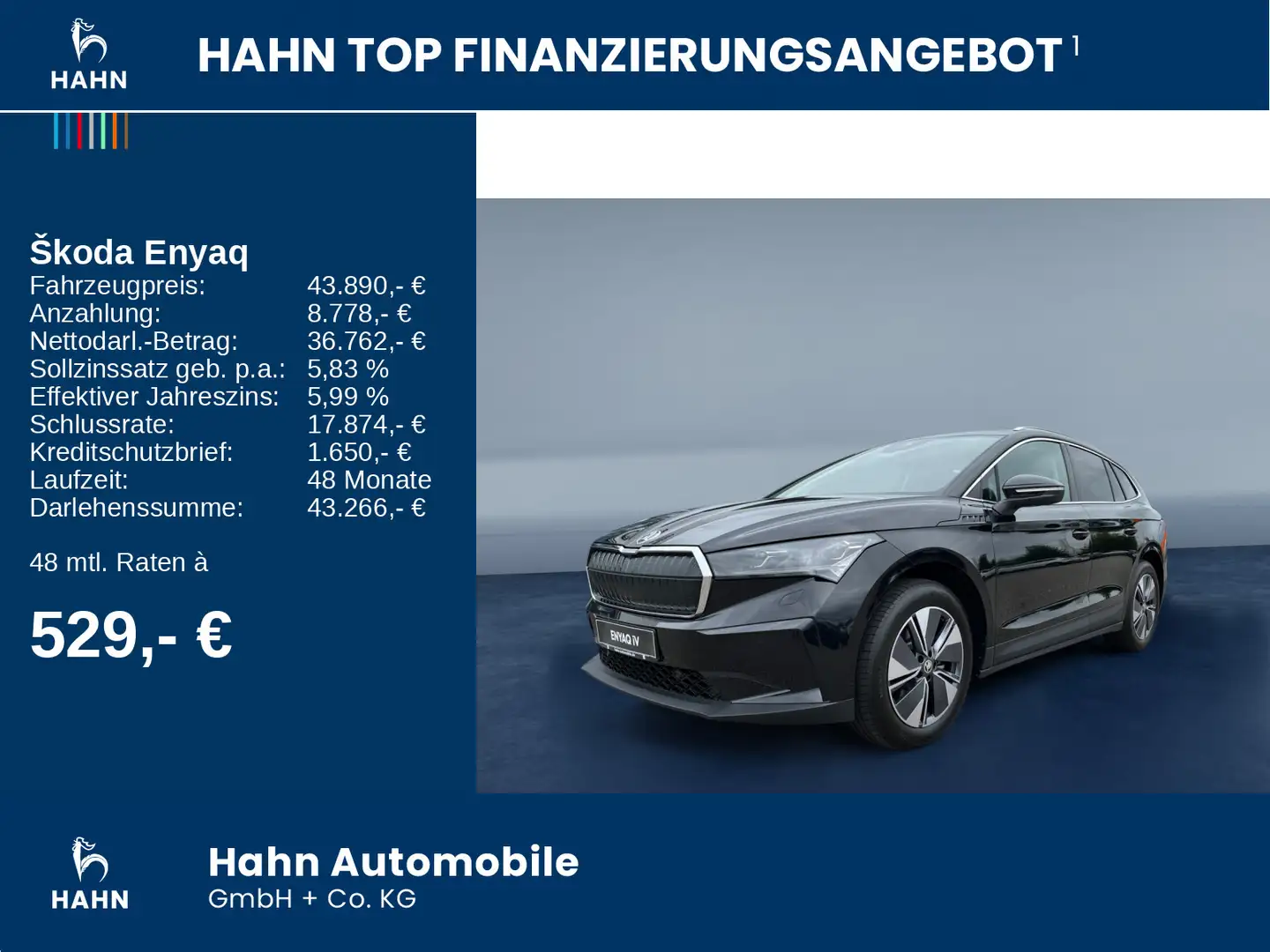 Skoda Enyaq 60 PLUS 180PS AHK Matrix Assist elHeckkl Schwarz - 2