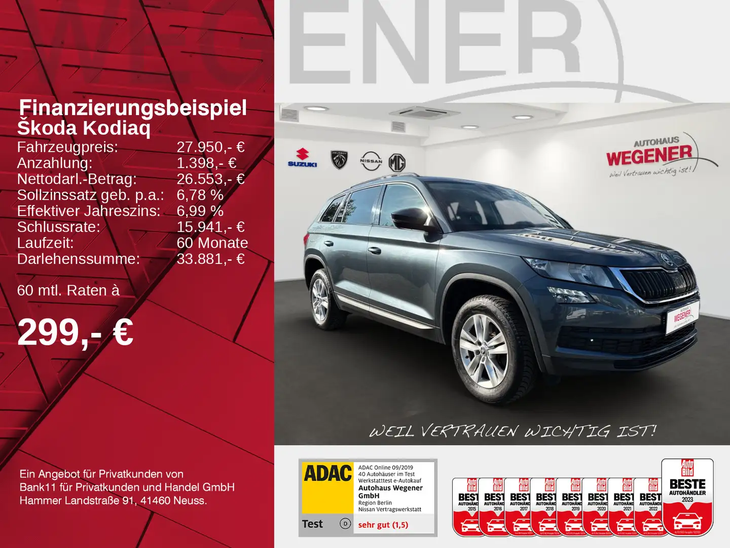 Skoda Kodiaq KODIAQ 1.5 TSI DSG 7-Sitze NAVI PDC LED Grau - 2