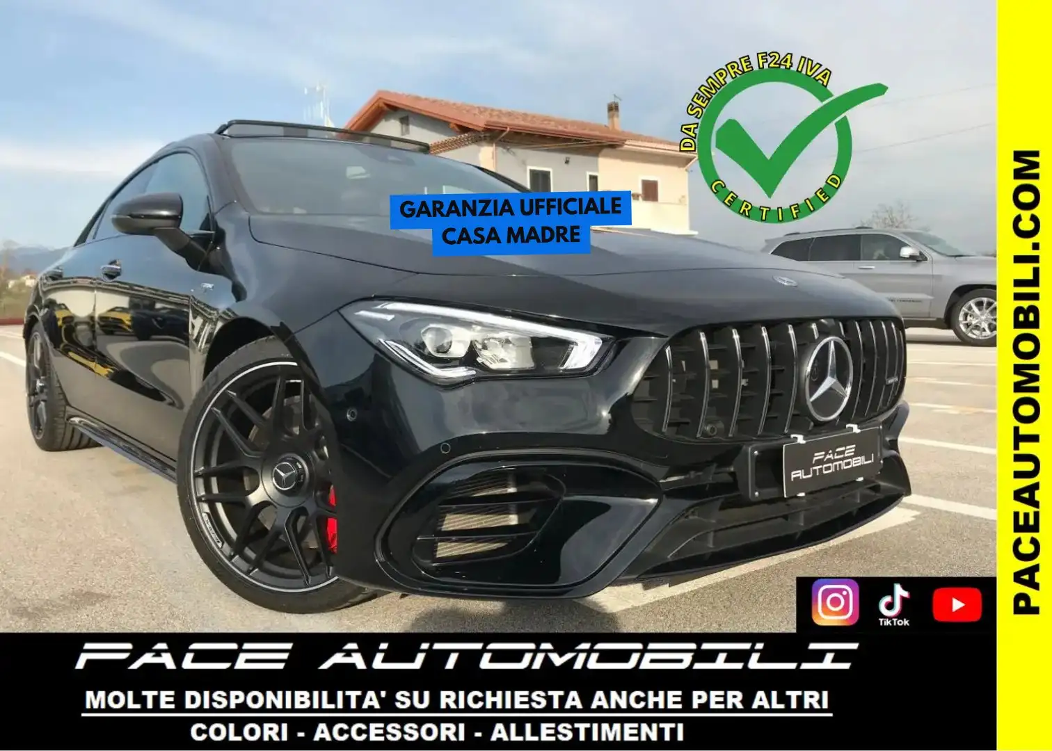 Mercedes-Benz CLA 45 AMG S 4M COUPE BLACK PACK BURM NIGHT PACK TETTO ACC Nero - 1