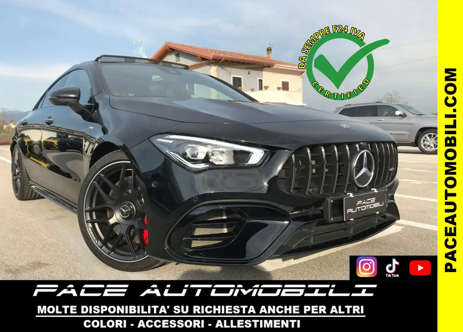 Mercedes-Benz CLA 45 AMG S 4M COUPE BLACK PACK BURM NIGHT PACK TETTO ACC Nero - 1