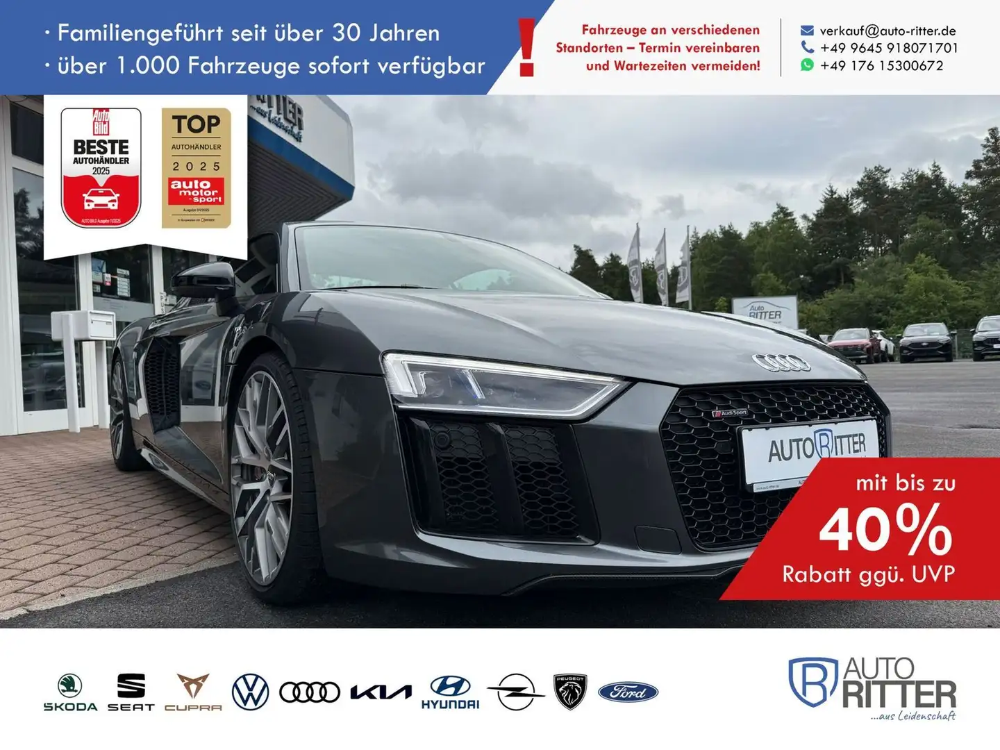 Audi R8 Coupe PLUS quattro ohne OPF Nachlackierung... Grau - 1