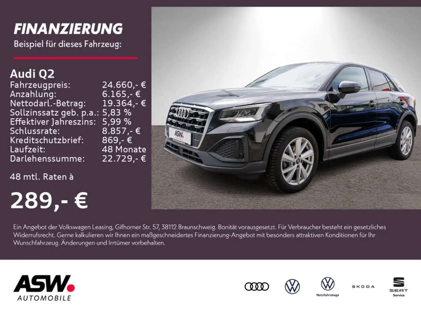 Audi Q2 35 1,5 TFSI Stronic LED NAVI RFK PDC SHZ Schwarz - 1