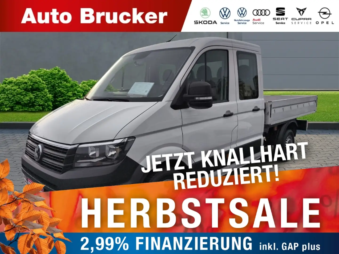 Volkswagen Crafter Pritsche 35 DOKA mittellang FWD 2.0 TDI+Navi Weiß - 1